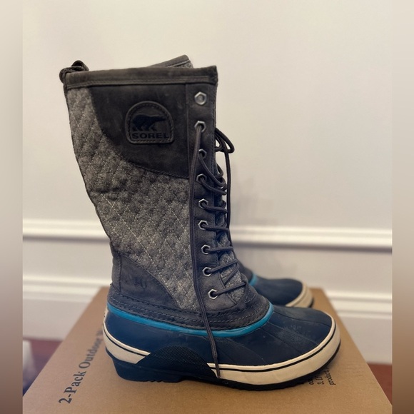 Sorel Womens NL1619 Sorelli Waterproof Rain Leather Gray Lace Up Boots - Picture 8 of 8